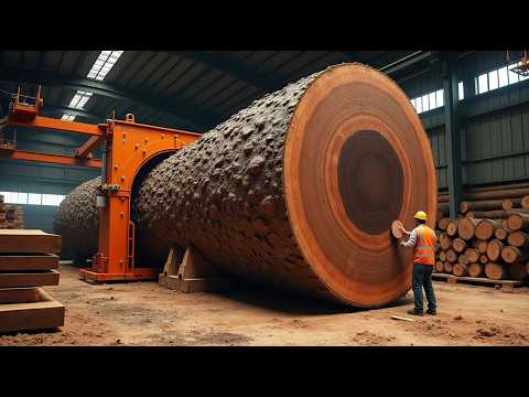 Wood Cutting Skills - Giant Trees Are Processed In The Factory, Secrets Behind Solid Wood Slab Table
