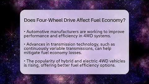 Does Four-Wheel Drive Affect Fuel Economy? - Talking Tech Trends