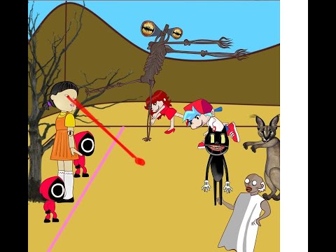 Cartoon Cat in Squid Game is playing with red light | Siren Head , FNF , Granny did not lose