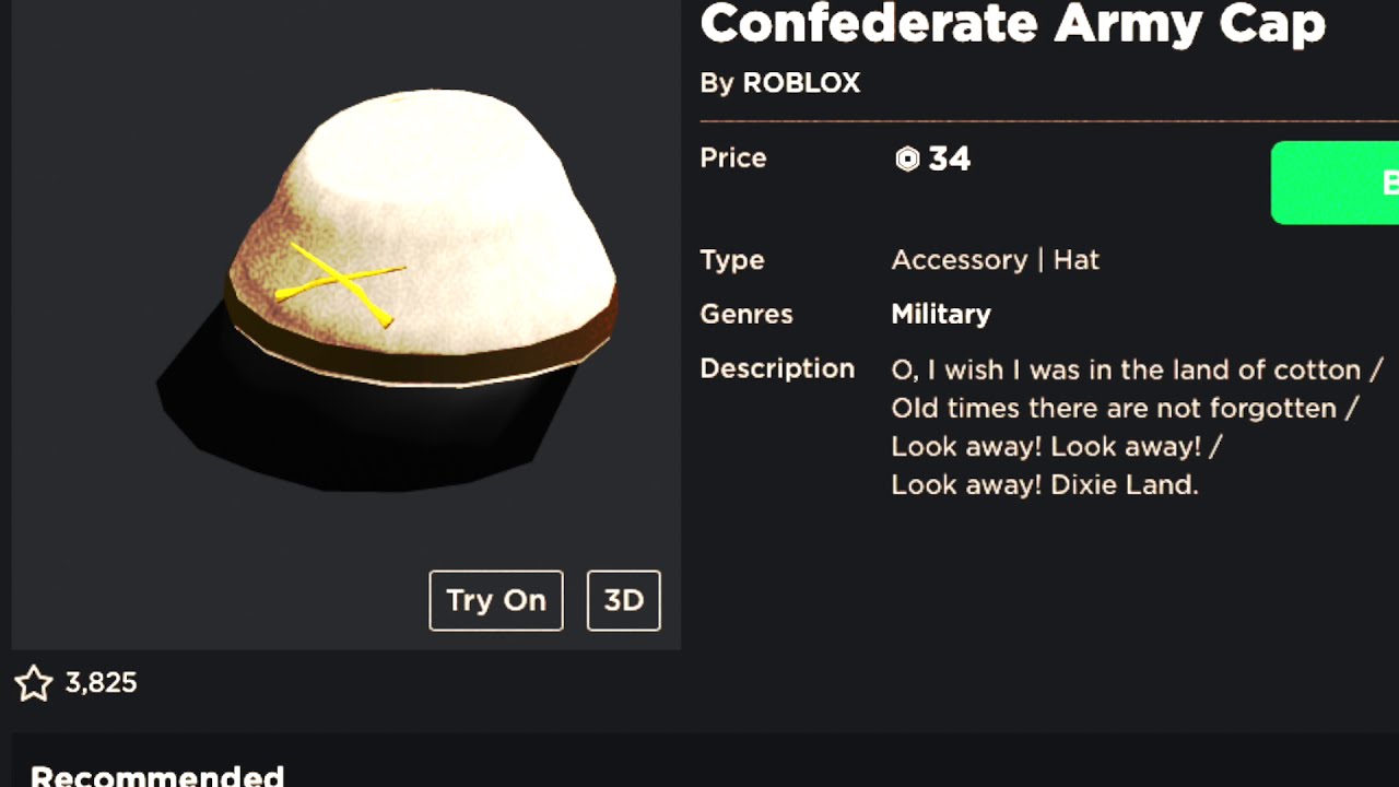 Roblox Confederate Army Cap Youtube - roblox army hat