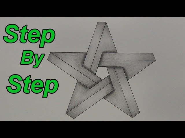 Learn Easy To Draw 3d Star Shape Step - Drawing 3d Star Shape, HD Png  Download - vhv