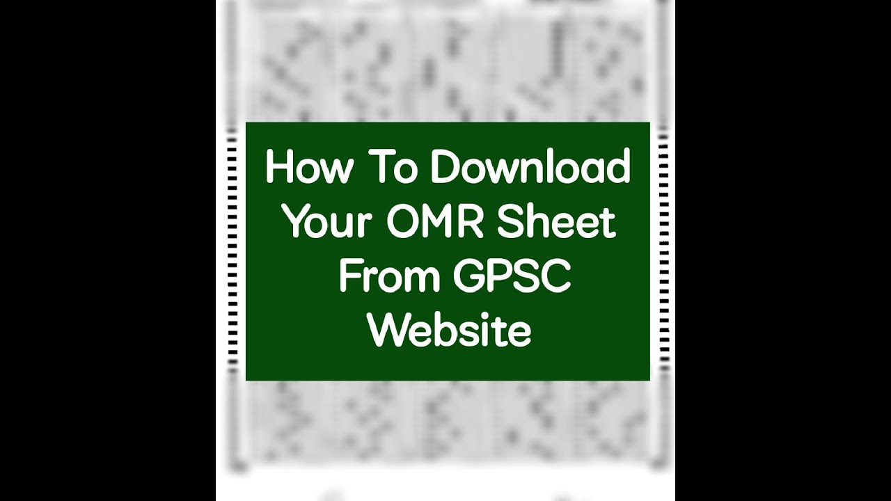 How To Download OMR Sheets From GPSC sitescientificeofficerOMRRFO