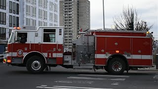 -Spokane Fire Department- Engine 1 Responding In Downtown Spokane