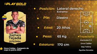 James Tejada | 2004 | Lateral Derecho | Manizales F.C - PlayGold Information