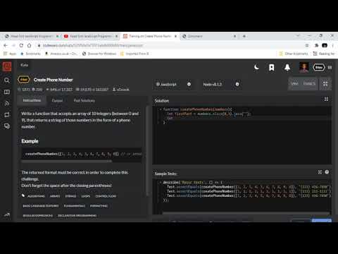 Kata 3 on Codewars: Create Phone Number (Javascript)