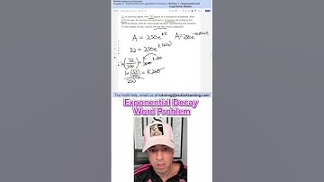 Exponential Decay Word Problem #maths #mathematics #education #satprep
