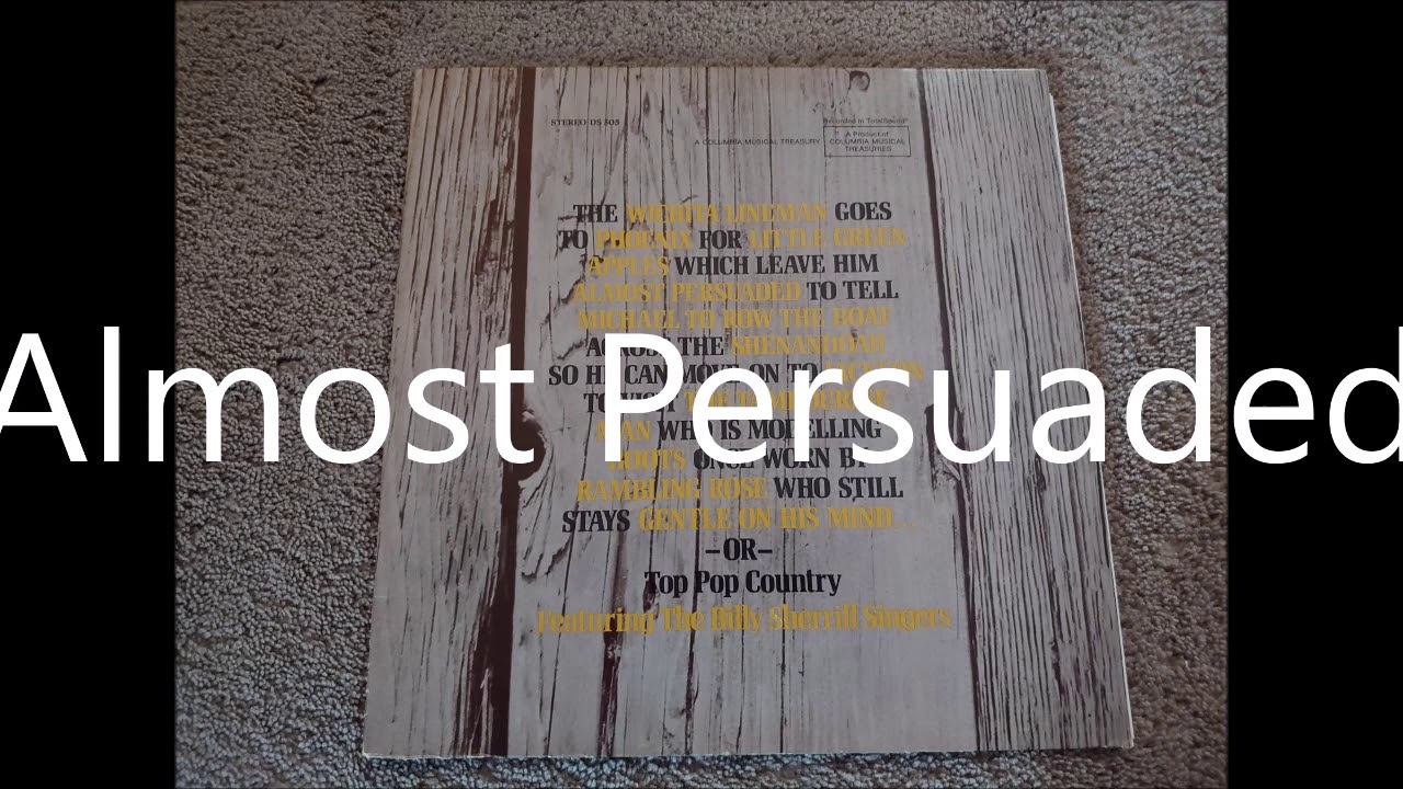 The Billy Sherrill Singers: Top Pop Country 33 RPM