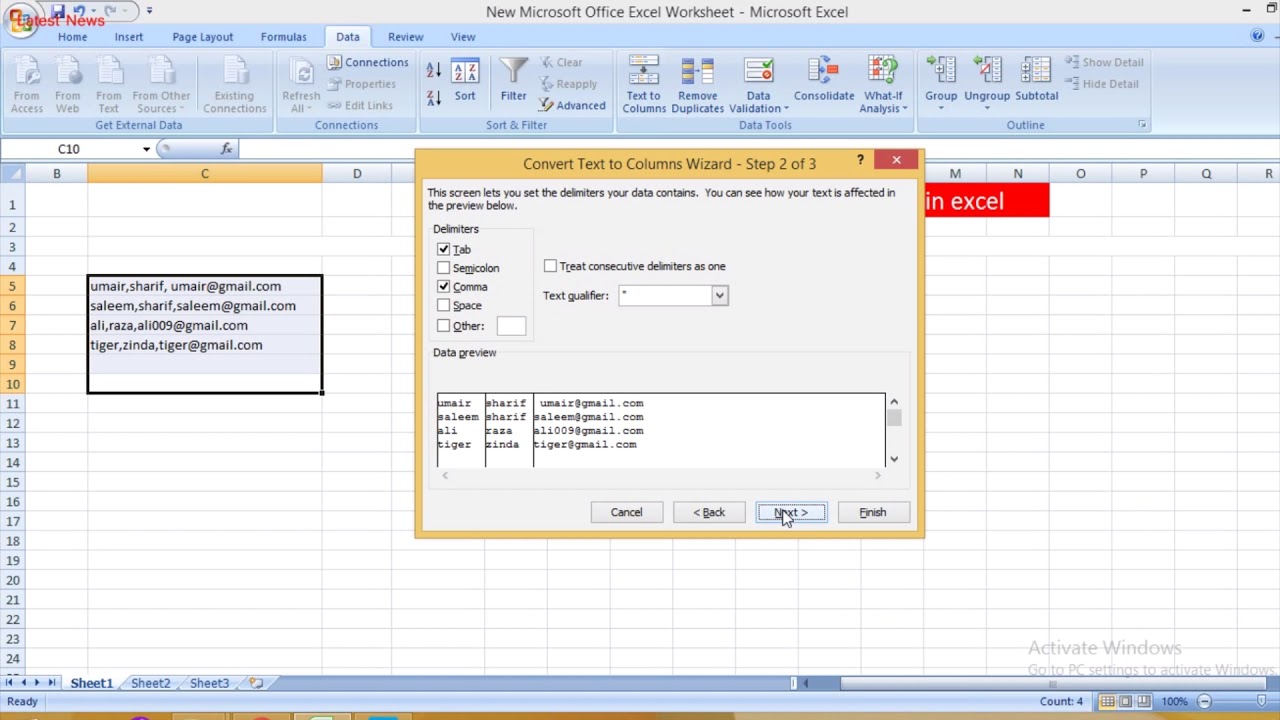 excel split screen wordbook