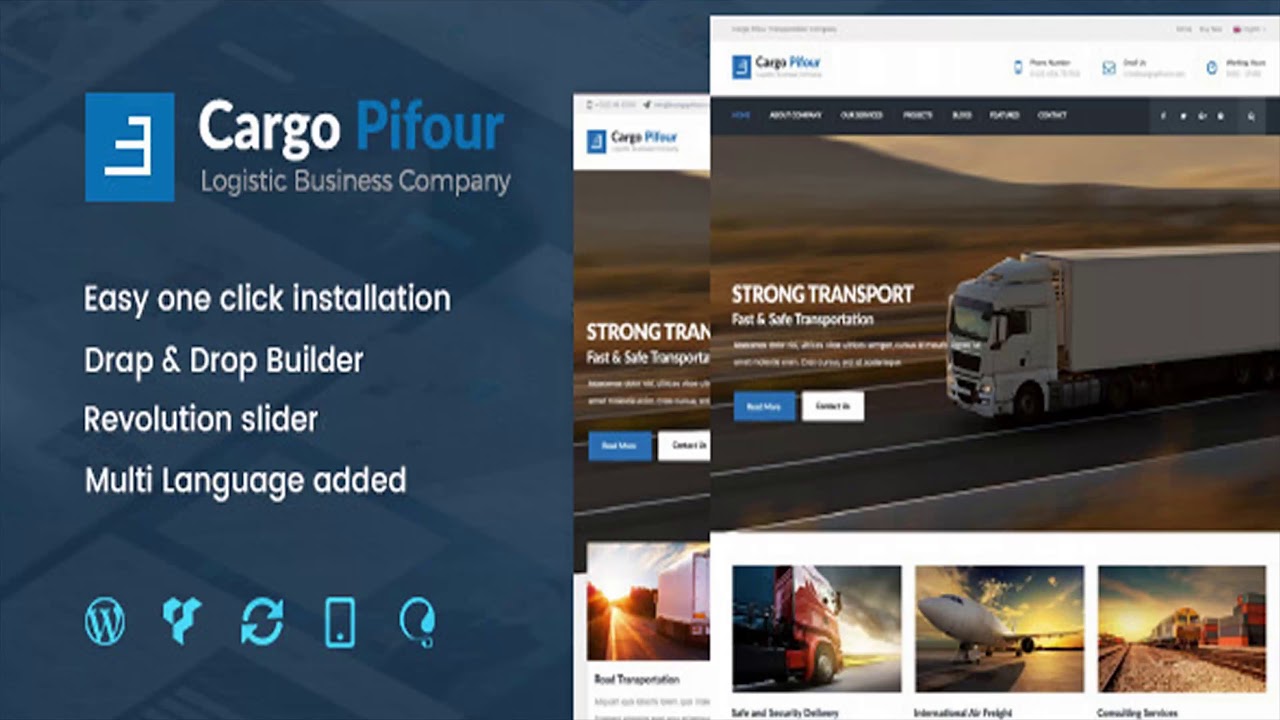Pifour - Logistic and Transportation WordPress Theme | Themeforest Website Templates and Themes