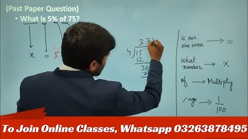 Percentage Math Past Papers Solved Questions For PPSC, FPSC, SPSC, KPPSC, BPSC and other Competitive