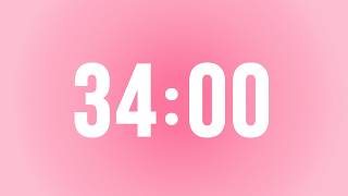 34 Minute Pastel Pink Study Timer | Cute Timer