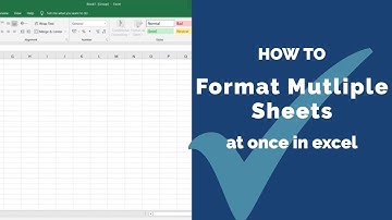 Excel Trick: How to format multiple sheets in excel at same time