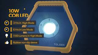 60055 LED Work Light 1100 Lumen Light 6 Hours Long Last 180° Rotating Rechargeable Work Light