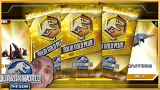 3 SOLID GOLD PLUS PACKS & THEGAMINGBEAVER MENTIONED ME!!! - Jurassic World: The Game | Ep 75