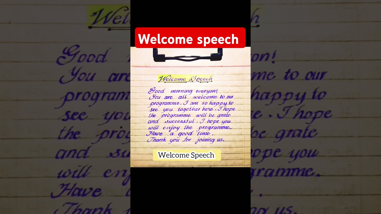 How to write welcome speech in English 