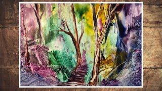 How To Easily Paint An Abstract Landscape Step By Step For Beginners