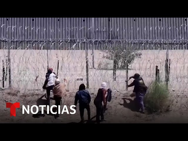 Migrantes iban a cortar el alambre de púas fronterizo en Texas y les respondieron con gas pimienta