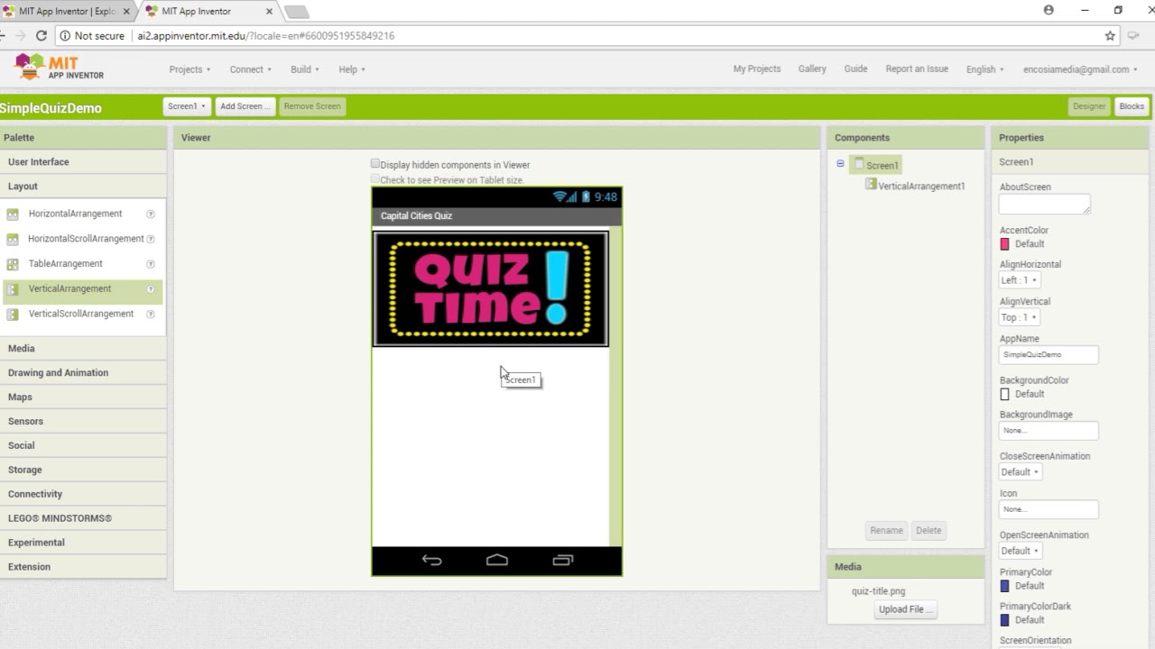 App Inventor Simple Quiz Tutoria Part 1 YouTube