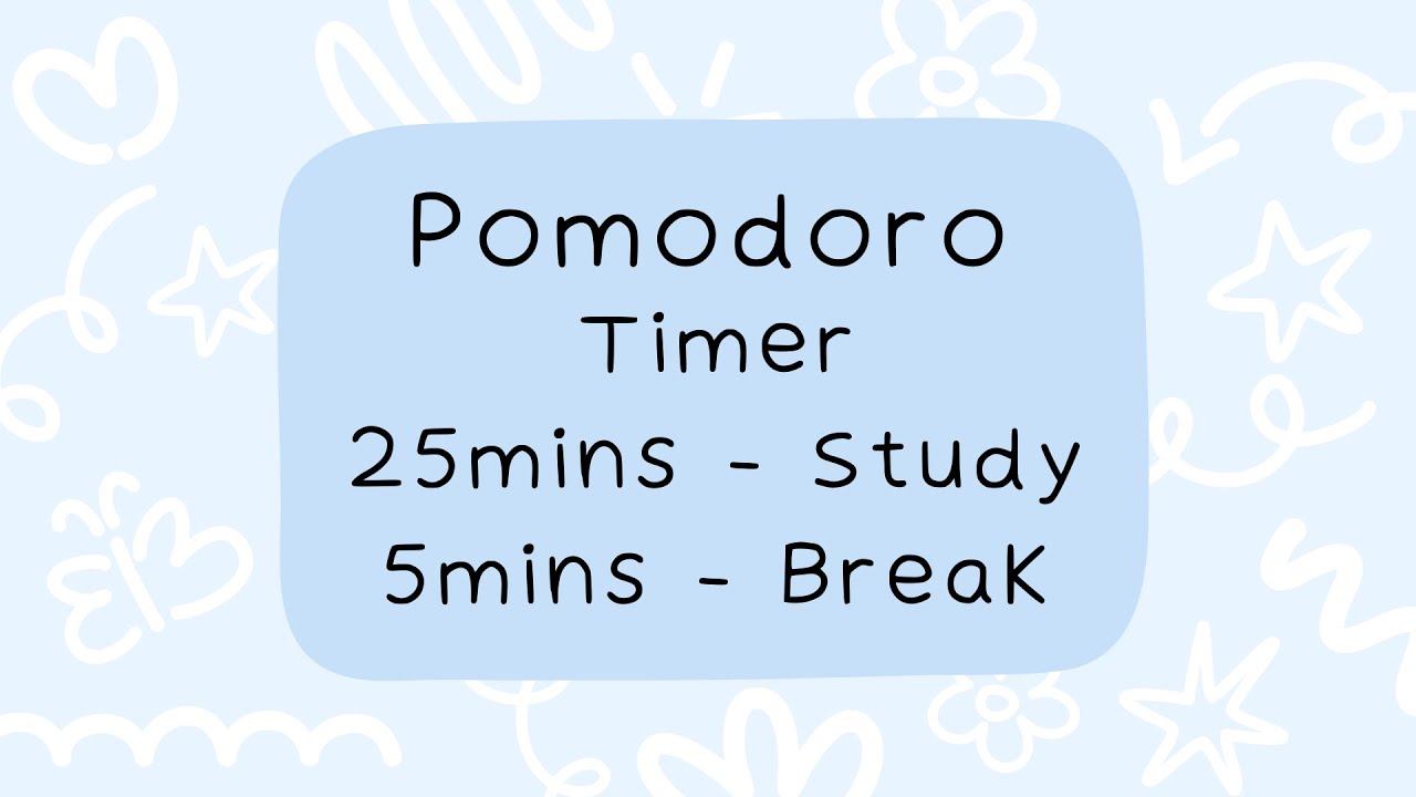 Pomodoro Timer -- 25 X 5 -- 4 hours study -- No music -- Study -- Deep ...