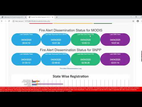 Registration for forest fire alerts in FSI website