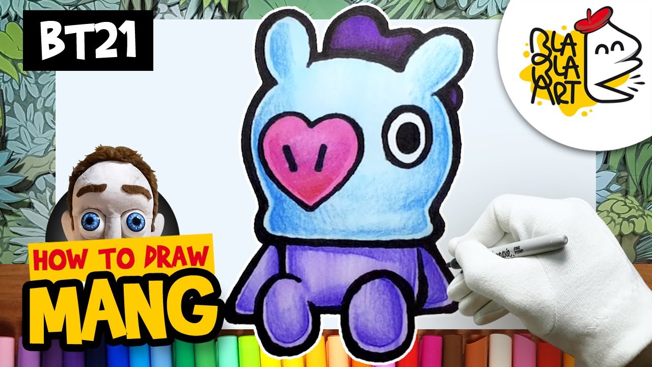 HOW TO DRAW MANG FROM BT21 | Best BT21 Members Easy Drawing | BTS and ...