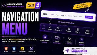 Website Development Coursae Class 4 | Header Design Tutorial for Beginners  | HTML CSS | 3D Website