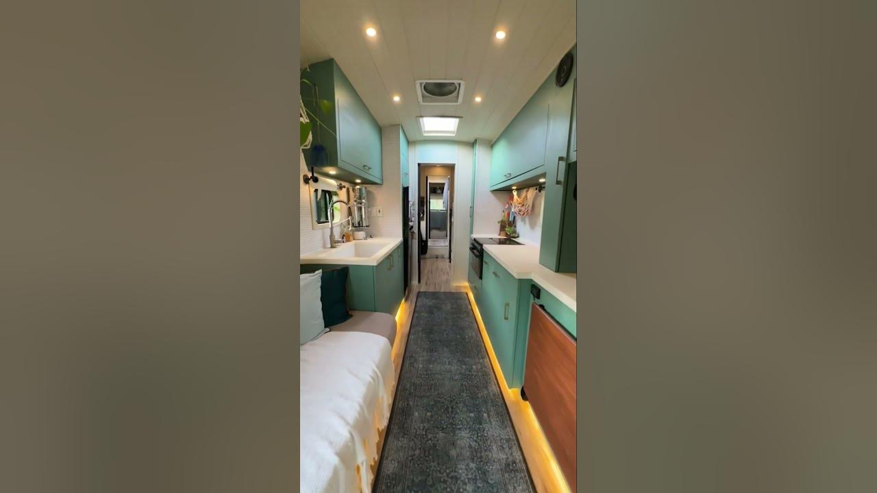 School Bus Turned Tiny Home - Could You Live Here? #shorts