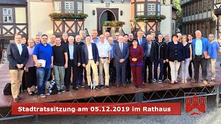 Aufzeichnung der Stadtratssitzung am 05.12.2019 im Rathaus Wernigerode.