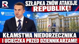 SZŁAPKA ZNÓW ATAKUJE REPUBLIKĘ! KŁAMSTWA NIEDORZECZNIKA I UCIECZKA PRZED DZIENNIKARZAMI!