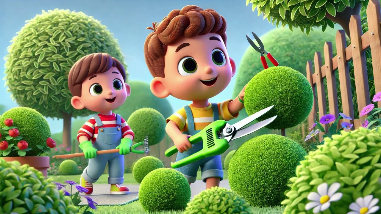 ✂️🌿 Clip Clip Trim the Bush – A Garden Time Song! 🌼🎶|Nursery Rhymes & Kids Songs