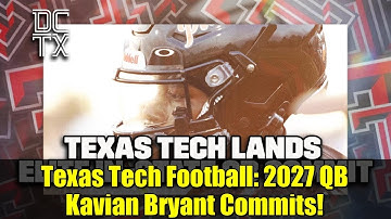 Texas Tech Football: 2027 QB Kavian Bryant Commits! | Red Raiders Land Elite Dual-Sport Athlete