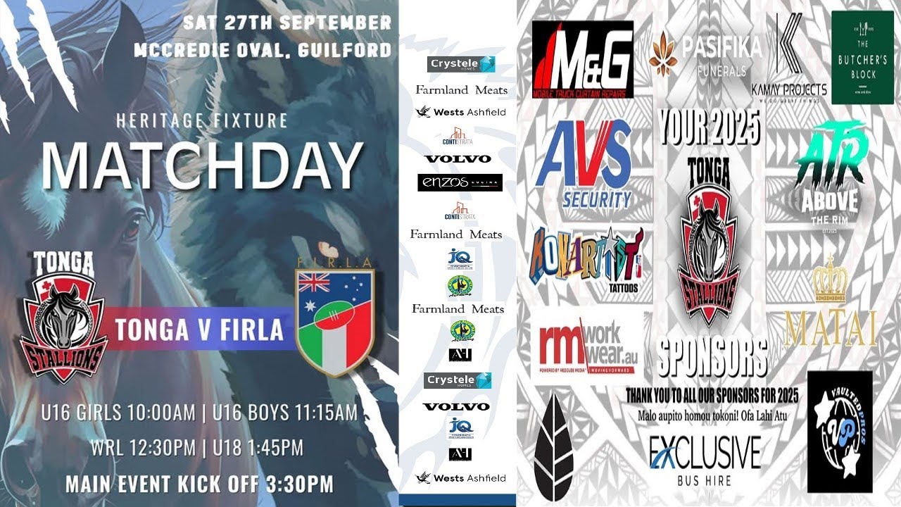 2025 U16s Girls Heritage Rugby League Tonga Vs Italy