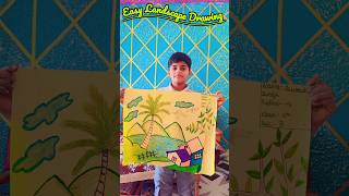 Easy Landscape Drawing🥰 #viral #shorts #shortvideo #art #drawing #kidsart #youtubeshorts #subscribe