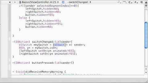 iPhone Development Tutorial - 13 - Coding the Switches Method
