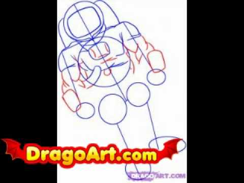 How to draw an astronaut, step by step - YouTube