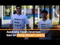 Australian open reverses ban on peng shuai tshirts