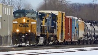 Csxt Engine Leads Big Freight Train