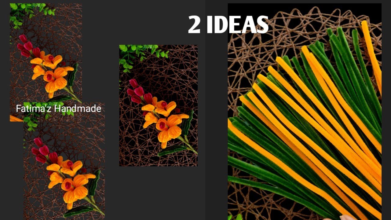 Handmade Pipe Cleaner Flowers || Chenille Wire ||Velvet Wire ||Diy Flowers @fatimazhandmade