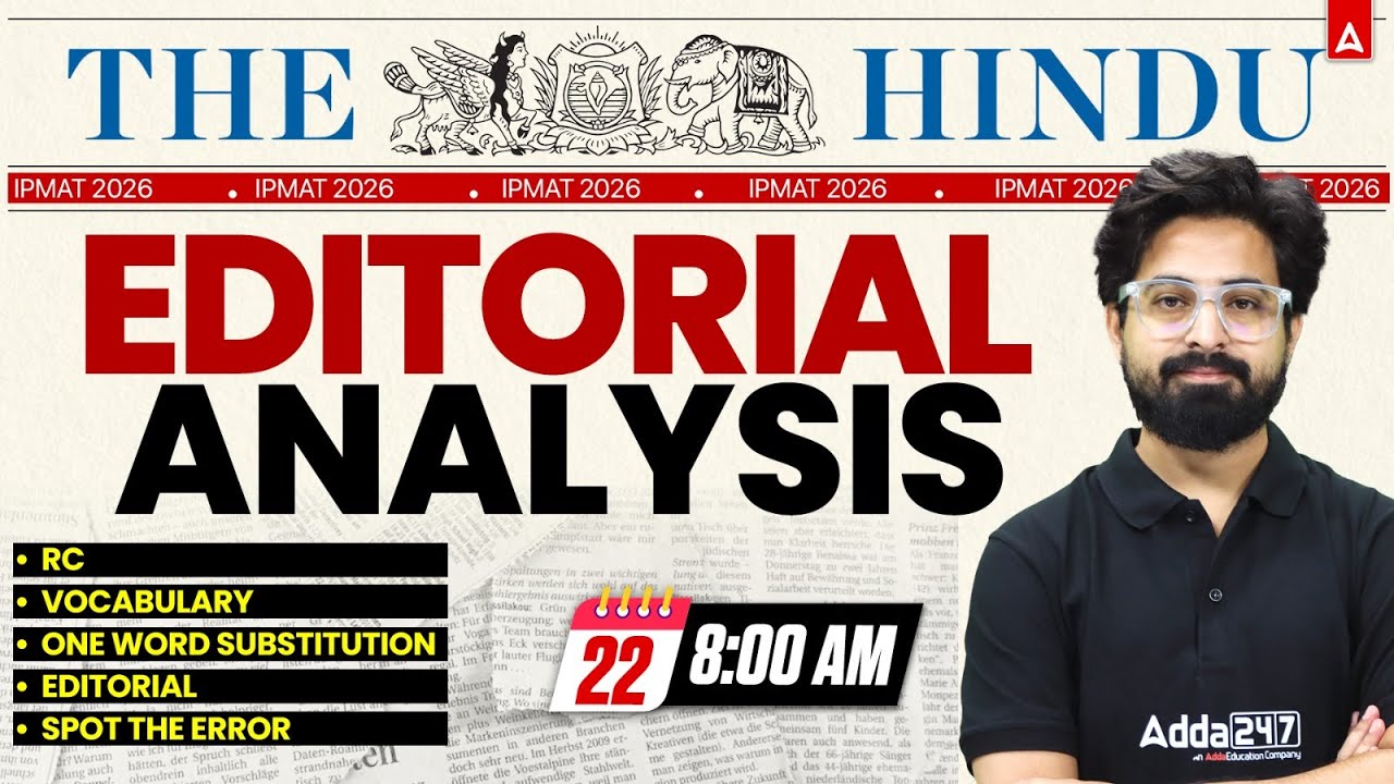 The Hindu Editorial Analysis | 22 Jan 2026 | Reading, Grammar, Vocab, MCQs | Hindu Analysis 2026