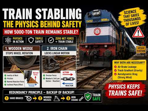 Physics of Stabling of Train at Railway Station. ट्रेन के स्टेबल  करने  का Physics