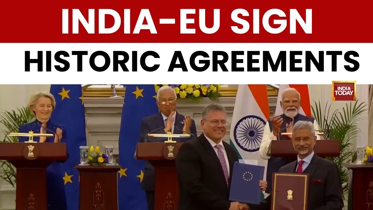 India and EU Sign Landmark Free Trade Agreement Declaration in Presence of PM Narendra Modi