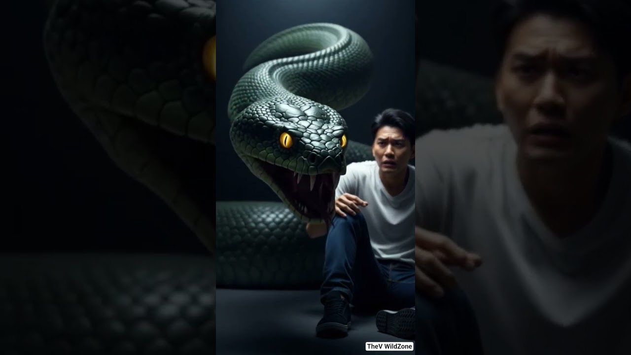Giant Big-Head Snake Horror Scene 🐍 