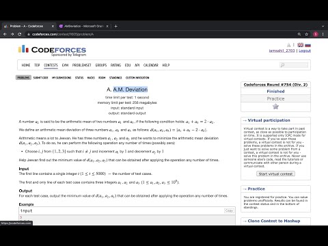1605A-A.M. Deviation||Codeforces Round #754 (Div. 2)||Math