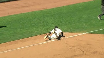 ATL@SF: Nunez lays out for the stop, robbing Kemp