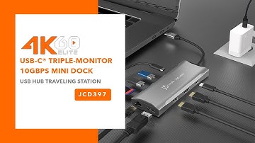 j5create 4K60 Elite USB-C® Triple-Monitor 10Gbps Mini Dock | Model: JCD397