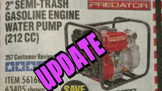Harbor Freight 2 inch water pump UPDATE!