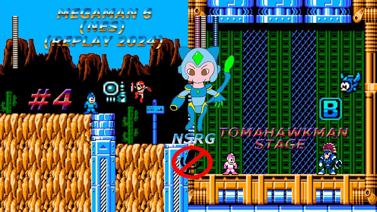 4-Megaman 6 (NES)(Tomahawkman Stage)(Replay 2024)
