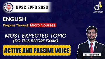 EPFO English Revision Test  | Part-7 | Active Voice Passive Voice | Prepare With Micro Courses