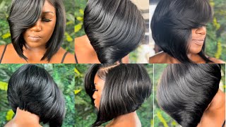 LEARN HOW TO DO A LAYERED QUICKWEAVE RAZOR CUT BOB NOW! ENROLL NOW LINK IN DESCRIPTION 👇🏾