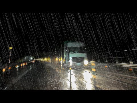 Heavy Rain Midnight Highway Drive Drift Into Deep Sleep Real Footage Not AI